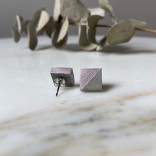 Load image into Gallery viewer, Rose Chrome Square Concrete Earrings - structur jewelry co.