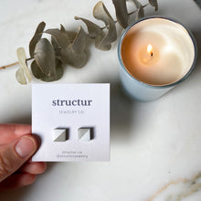Load image into Gallery viewer, Pearl Square Concrete Earrings - structur jewelry co.