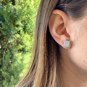 Raw Square Concrete Earrings - structur jewelry co.