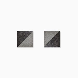Gunmetal Square Concrete Earrings - structur jewelry co.