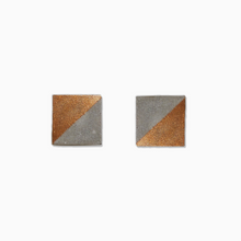 Load image into Gallery viewer, Copper Square Concrete Earrings - structur jewelry co.