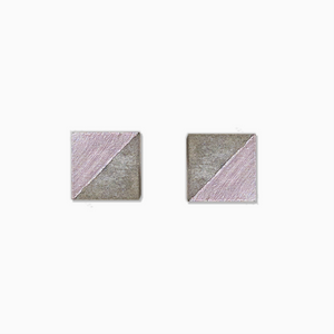 Rose Chrome Square Concrete Earrings - structur jewelry co.
