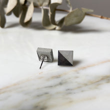 Load image into Gallery viewer, Gunmetal Square Concrete Earrings - structur jewelry co.