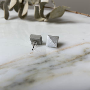 Pearl Square Concrete Earrings - structur jewelry co.