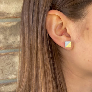 Gold Square Concrete Earrings - structur jewelry co.